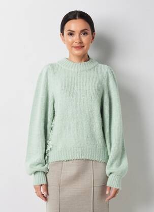Pulover strânsă pe partea de jos mâneci lungi verde MOLLY BRACKEN femeie