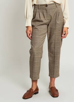 Pantalon 7/8 talie înaltă talie înaltă maro MOLLY BRACKEN femeie
