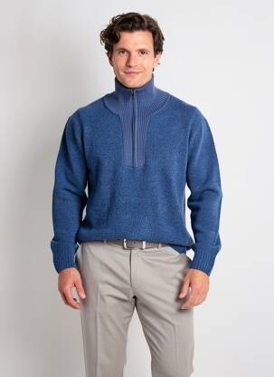 Pulover elasticitate mâneci lungi albastru PIERRE CARDIN bărbat