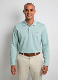 Polo țesătură melanj mâneci lungi verde PIERRE CARDIN bărbat