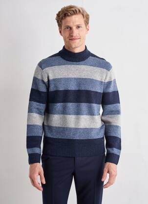 Pulover tricotaj din plasă mâneci lungi albastru PIERRE CARDIN bărbat