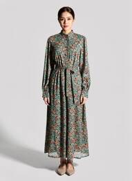 Rochie lungă mâneci lungi mâneci lungi negru C'EST BEAU LA VIE femeie