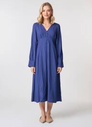 Rochie scurtă mâneci lungi mâneci lungi albastru AN' GE femeie