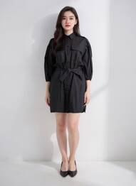 Rochie scurtă mâneci 3/4 mâneci 3/4 negru NÜ femeie