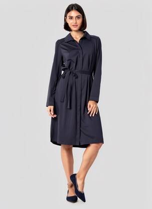 Rochie midi mâneci lungi mâneci lungi albastru BASE LEVEL femeie