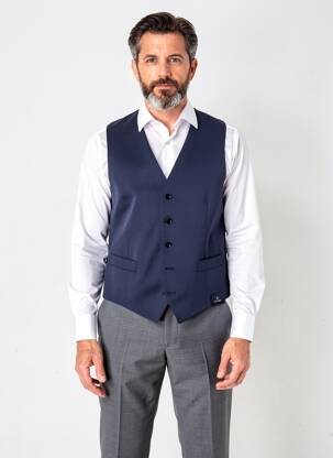 Vestă fără mâneci efect material satinat albastru SCABAL bărbat