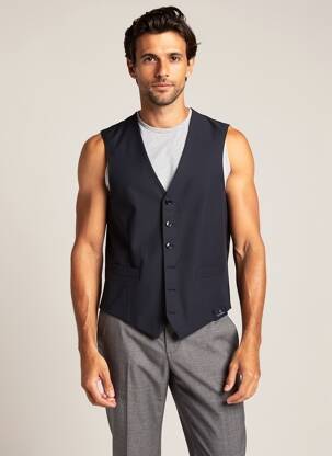 Vestă fără mâneci efect material satinat negru SCABAL bărbat