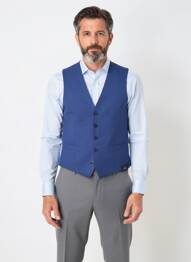Vestă fără mâneci efect material satinat albastru SCABAL bărbat