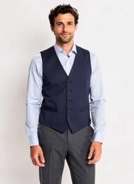 Vestă fără mâneci efect material satinat albastru SCABAL bărbat