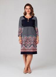 Rochie midi mâneci 3/4 mâneci 3/4 albastru GEVANA femeie