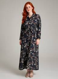 Rochie lungă mâneci lungi mâneci lungi negru GALMALLA femeie