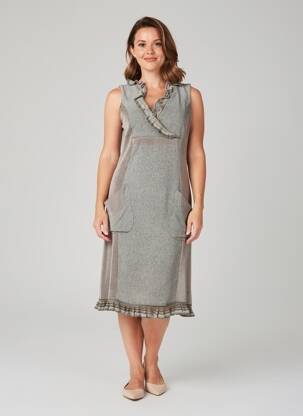 Rochie midi fără mâneci fără mâneci gri QUATTRO femeie