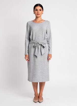 Rochie midi mâneci lungi mâneci lungi gri FRANK LYMAN femeie