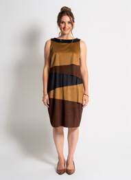 Rochie midi fără mâneci fără mâneci maro JOSEPH RIBKOFF femeie