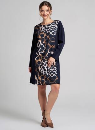 Rochie scurtă mâneci lungi mâneci lungi albastru GALMALLA femeie