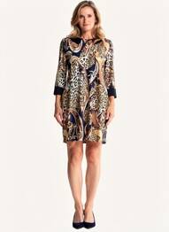 Rochie scurtă mâneci 3/4 mâneci 3/4 albastru GEVANA femeie
