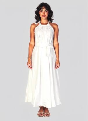 Rochie lungă fără mâneci fără mâneci alb MAX MARA femeie