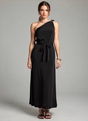 Rochie lungă fără mâneci fără mâneci negru MM BY MAXMARA femeie