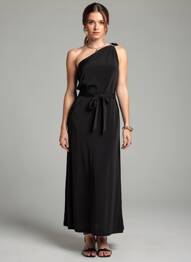 Rochie lungă fără mâneci fără mâneci negru MM BY MAXMARA femeie