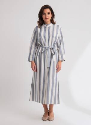 Rochie lungă mâneci lungi mâneci lungi albastru MAX MARA femeie