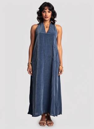 Rochie lungă fără mâneci fără mâneci albastru PENNYBLACK femeie