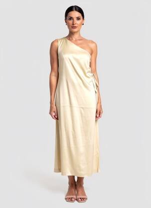 Rochie midi fără mâneci fără mâneci bej MAX MARA femeie