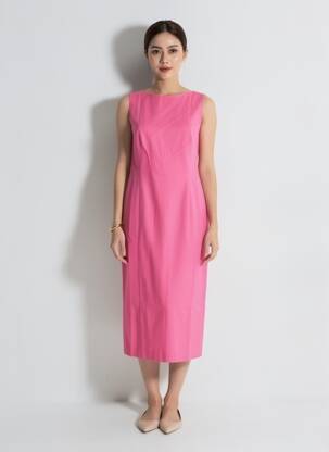 Rochie midi fără mâneci fără mâneci roz MAX MARA femeie