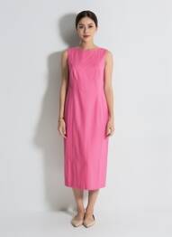 Rochie midi fără mâneci fără mâneci roz MAX MARA femeie