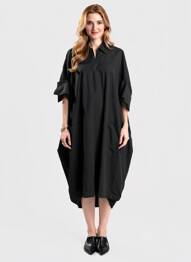 Rochie midi mâneci scurte mâneci scurte negru PIER ANTONIO GASPARI femeie