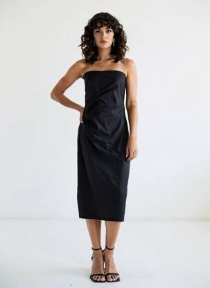 Rochie midi fără mâneci fără mâneci negru MAX MARA femeie