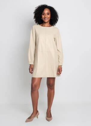 Rochie scurtă mâneci lungi mâneci lungi bej MAX MARA femeie