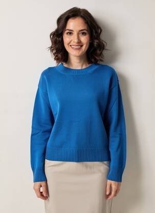 Pulover elasticitate mâneci lungi albastru MAX MARA femeie
