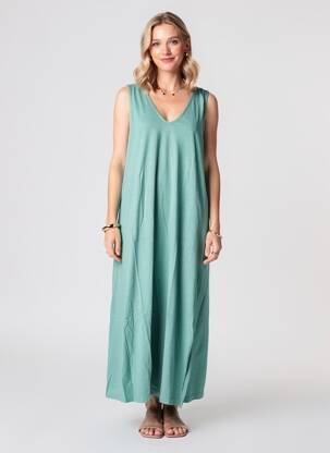 Rochie lungă fără mâneci fără mâneci verde MAISON ANJE femeie