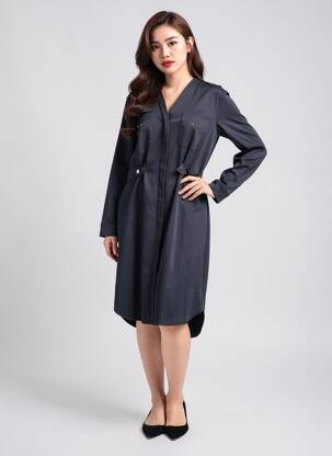 Rochie midi mâneci lungi mâneci lungi negru MOS MOSH femeie