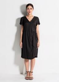 Rochie midi mâneci scurte mâneci scurte negru LOLA ESPELETA femeie