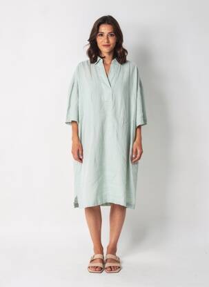 Rochie midi mâneci scurte mâneci scurte verde HARRIS WILSON femeie