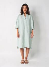 Rochie midi mâneci scurte mâneci scurte verde HARRIS WILSON femeie