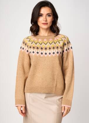 Pulover croială cambrată mâneci lungi maro WHITE STUFF femeie