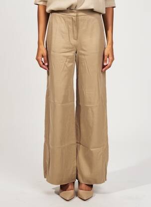 Pantalon evazat închidere cu fermoar sub clapetă cu cârlig talie joasă maro MAX MARA femeie