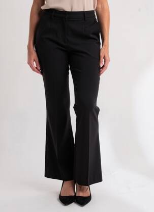 Pantalon evazat închidere cu fermoar sub clapetă cu cârlig talie înaltă negru MAX MARA femeie