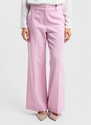 Pantalon larg țesătură crep talie înaltă roz WEEKEND MAXMARA femeie