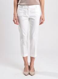 Pantalon 7/8 țesătură poplin talie joasă alb WEEKEND MAXMARA femeie