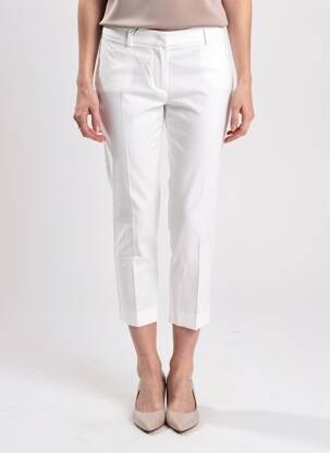 Pantalon 7/8 țesătură poplin talie joasă alb WEEKEND MAXMARA femeie