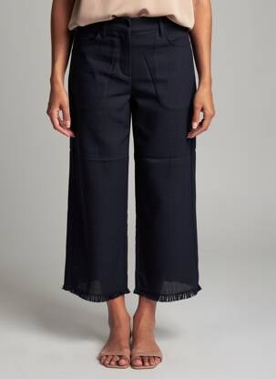 Pantalon 7/8 închidere cu fermoar sub clapetă cu nasturi mărime normală albastru MAX MARA femeie