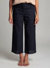 Pantalon 7/8 închidere cu fermoar sub clapetă cu nasturi mărime normală albastru MAX MARA femeie