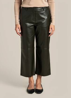 Pantalon 7/8 talie cu cleme mărime normală verde WEEKEND MAXMARA femeie