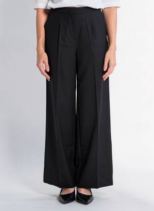 Pantalon larg țesătură crep talie înaltă negru MAX MARA femeie