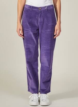 Pantalon chino închidere cu fermoar sub clapetă cu nasturi mărime normală violet KANOPE femeie