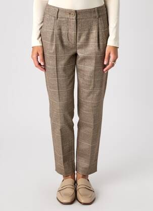 Pantalon chino închidere cu fermoar sub clapetă cu nasturi mărime normală bej MOLLY BRACKEN femeie