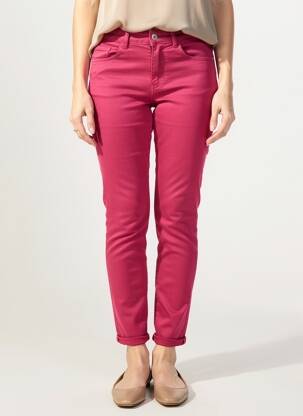 Pantalon slim țesătură poplin mărime normală violet GEISHA femeie